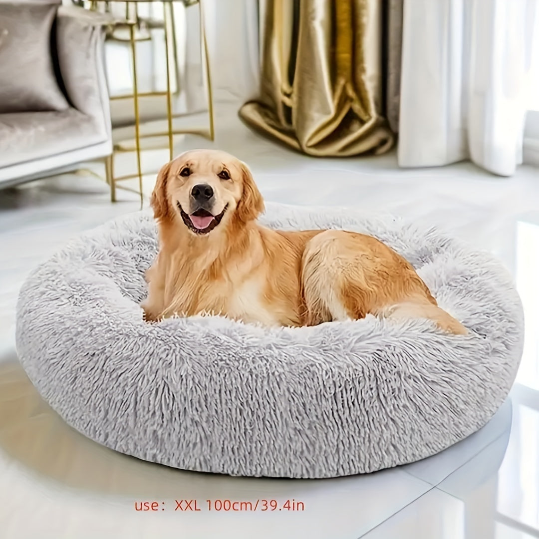 Plush Dog Kennel, Comfortable Circular Soft Dog Cushion Sofa Bed, Warm And Calm Donut Hugging Dog Bed, Recommended To Buy One Size Larger When Approaching The Upper Limit