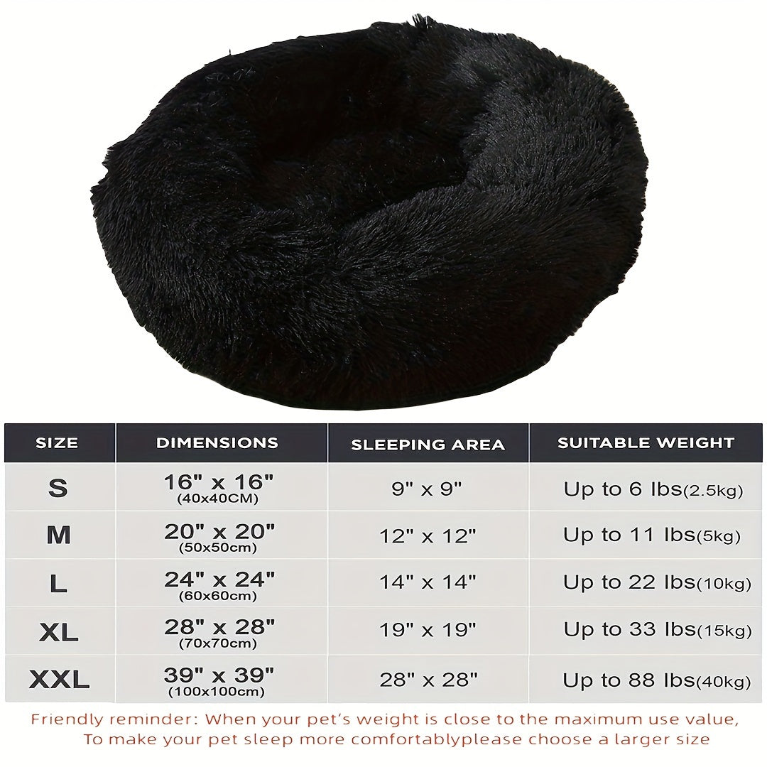 Plush Dog Kennel, Comfortable Circular Soft Dog Cushion Sofa Bed, Warm And Calm Donut Hugging Dog Bed, Recommended To Buy One Size Larger When Approaching The Upper Limit