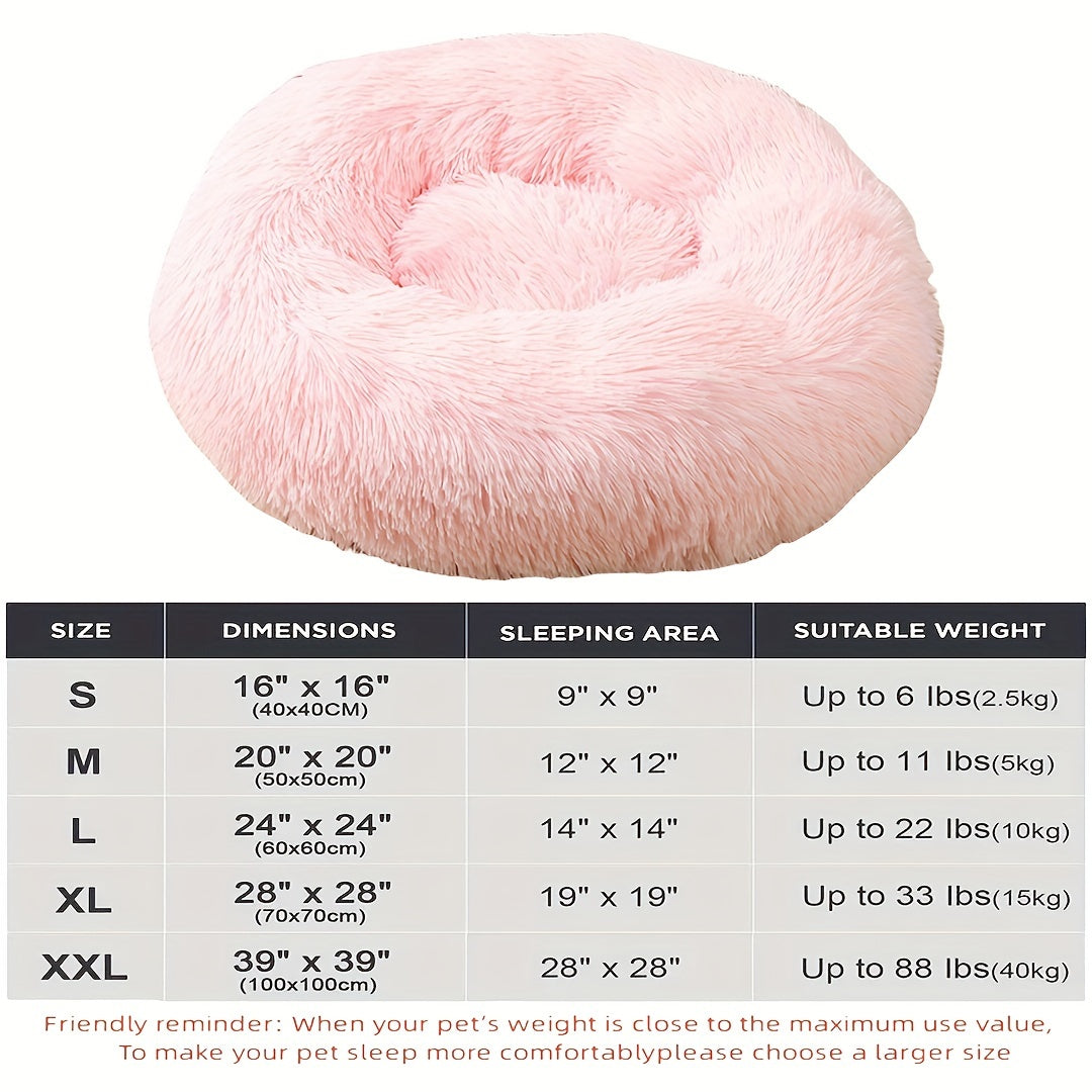 Plush Dog Kennel, Comfortable Circular Soft Dog Cushion Sofa Bed, Warm And Calm Donut Hugging Dog Bed, Recommended To Buy One Size Larger When Approaching The Upper Limit
